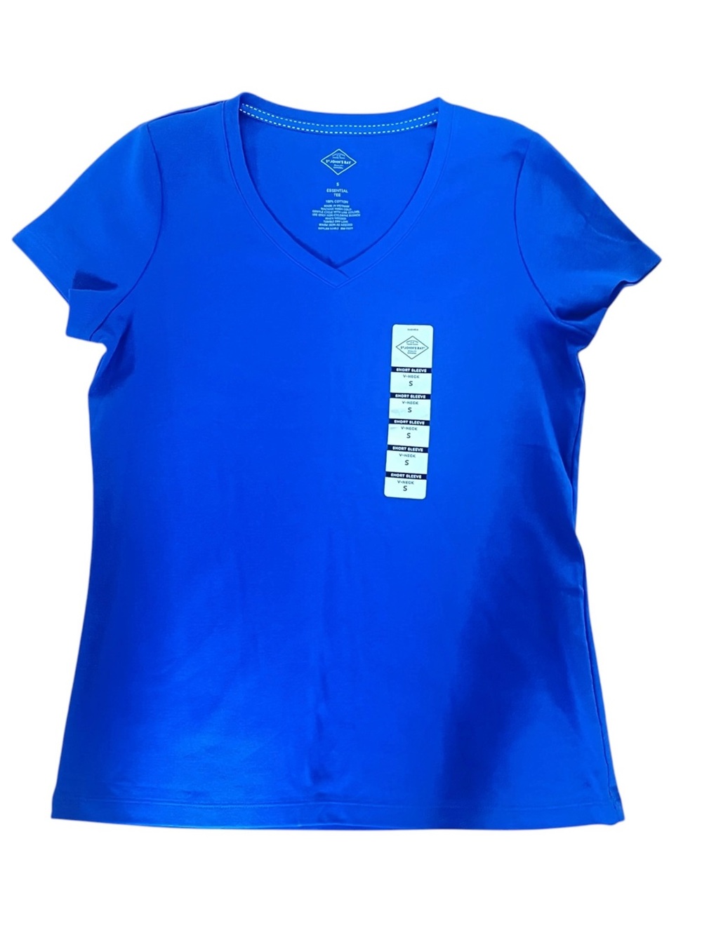 St. John's Bay Women's V-Neck Tee Blue size small